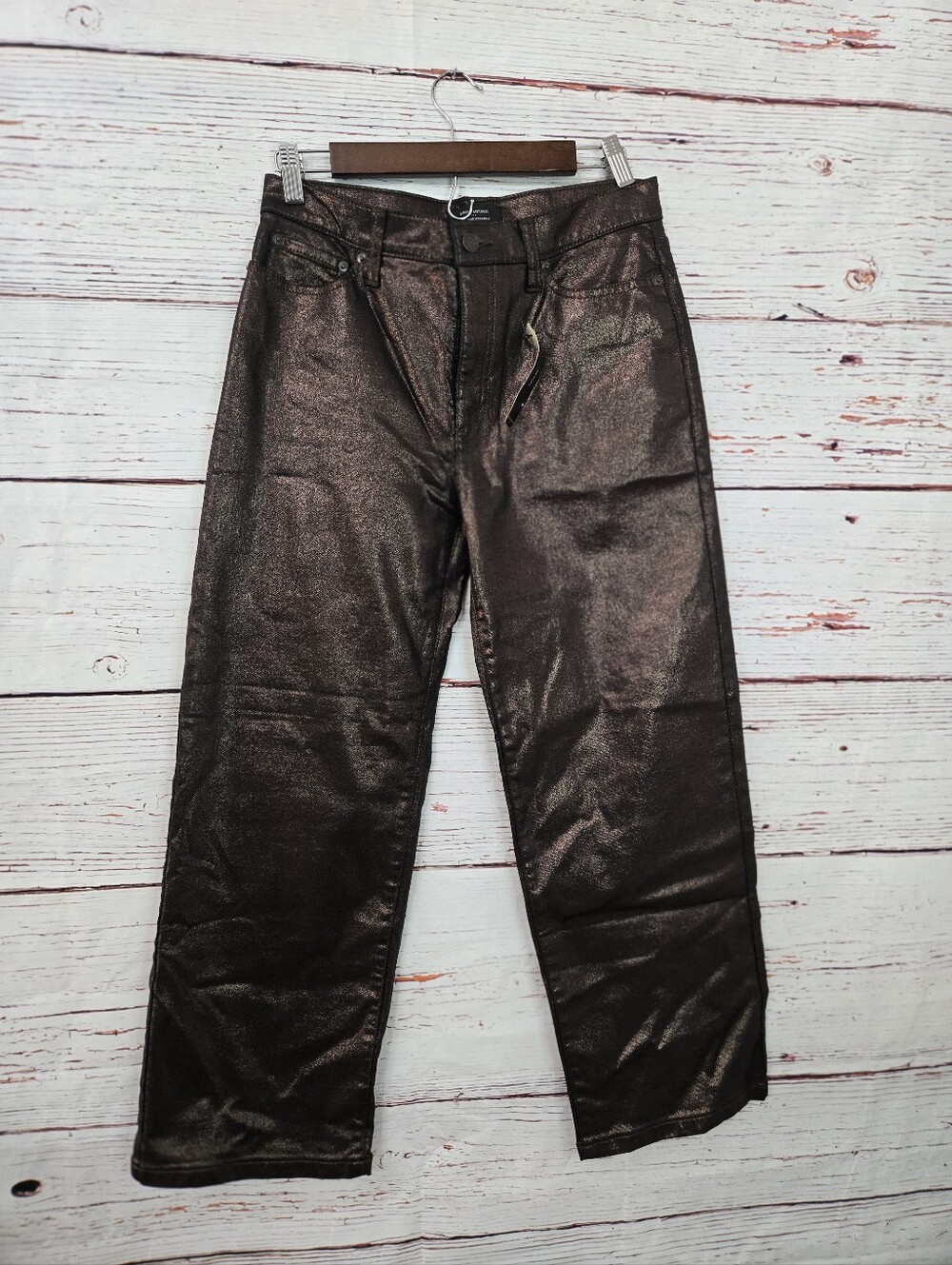 NWT Banana Republic Metallic Straight Leg Jeans Size  29/8 Petite